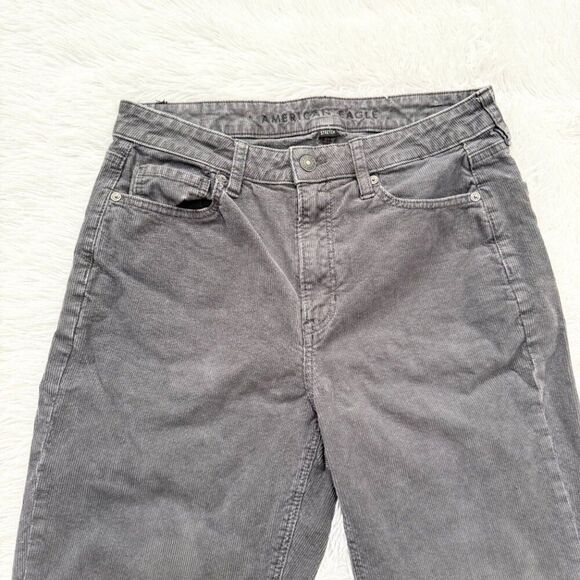 Women American Eagle High Rise Straight Leg Jeans Smoke Gray 6 Regular - Picture 4 of 8